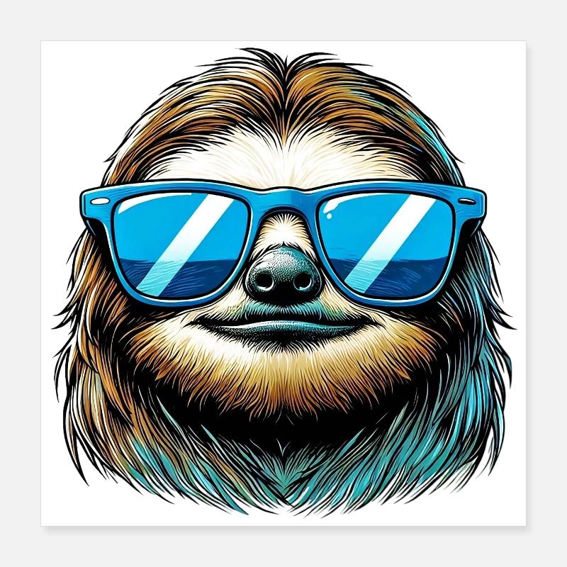 Sloth Poster 16" x 16" (40x40 cm)