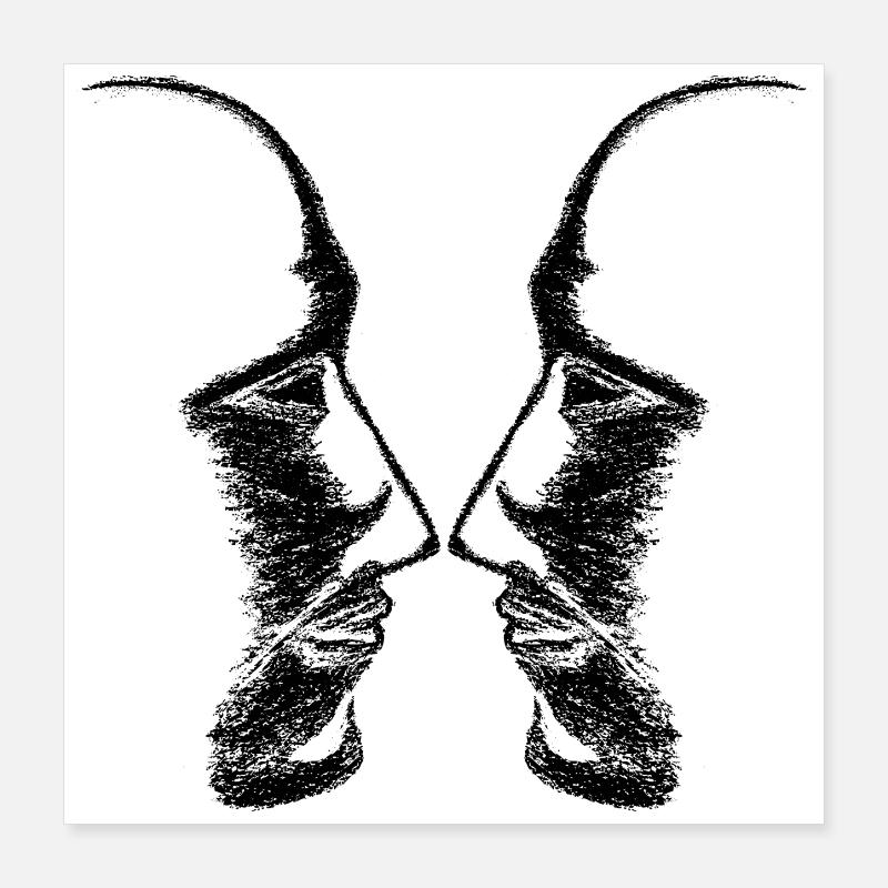 Köpfe Poster 40x40 cm