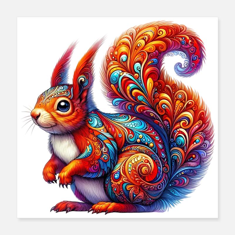 Eichhörnchen Poster 40x40 cm