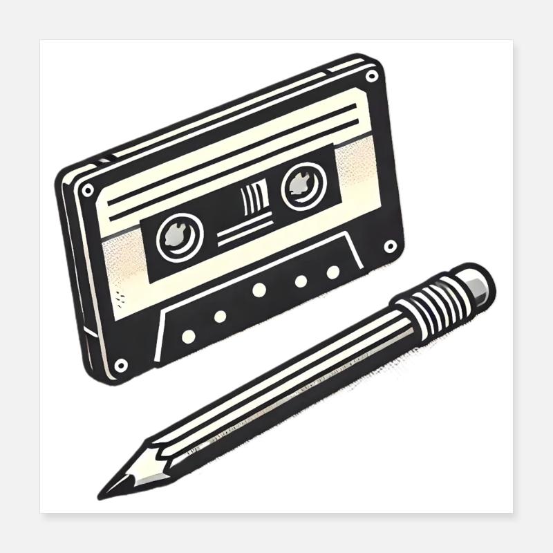 Cassette et crayon - IYKYK Poster 40 x 40 cm