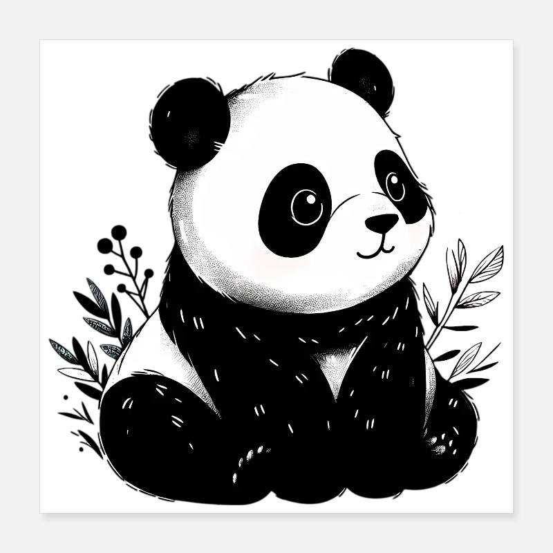 Panda Poster 40x40 cm