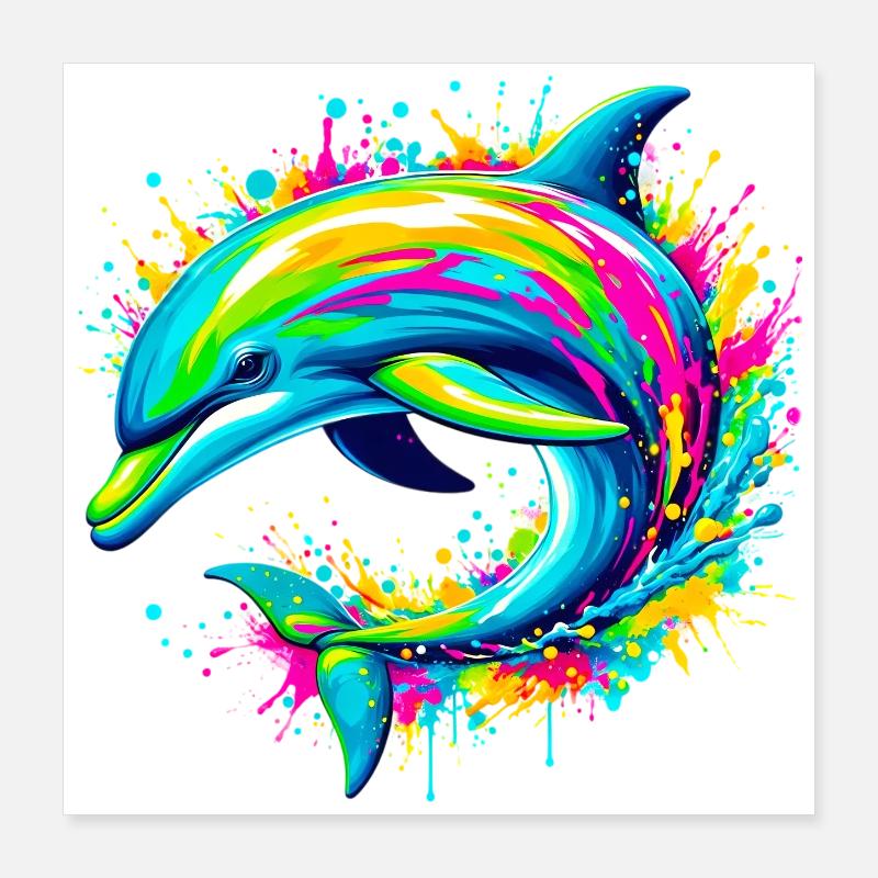 Delfin Poster 40x40 cm