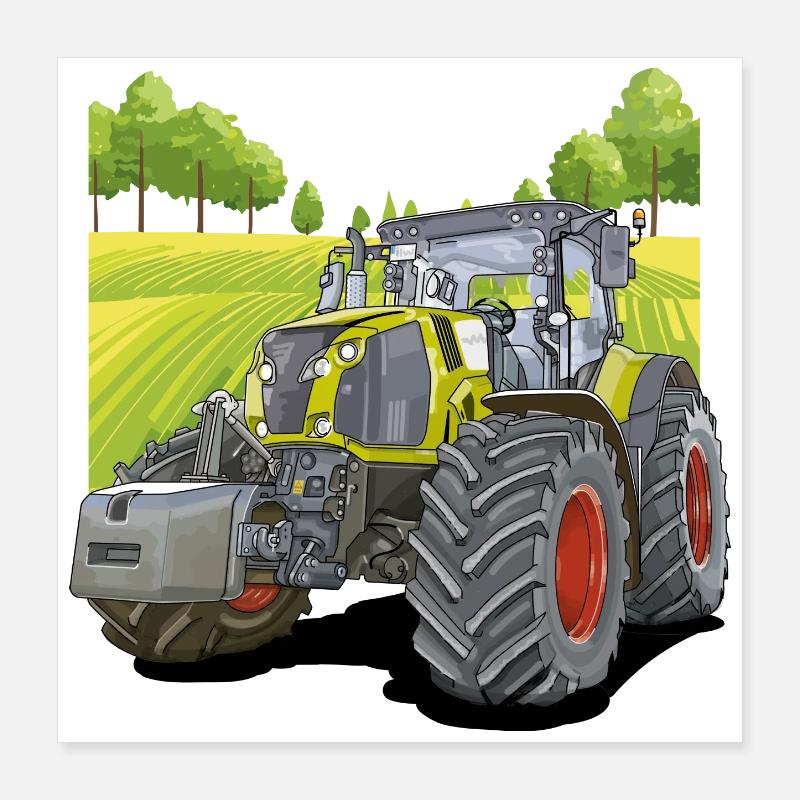 Traktor auf dem Feld Poster 40x40 cm