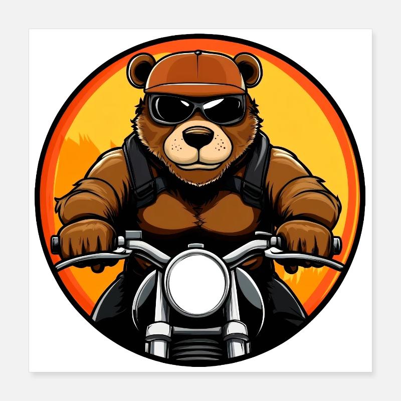 Moto Bears Poster 40 x 40 cm