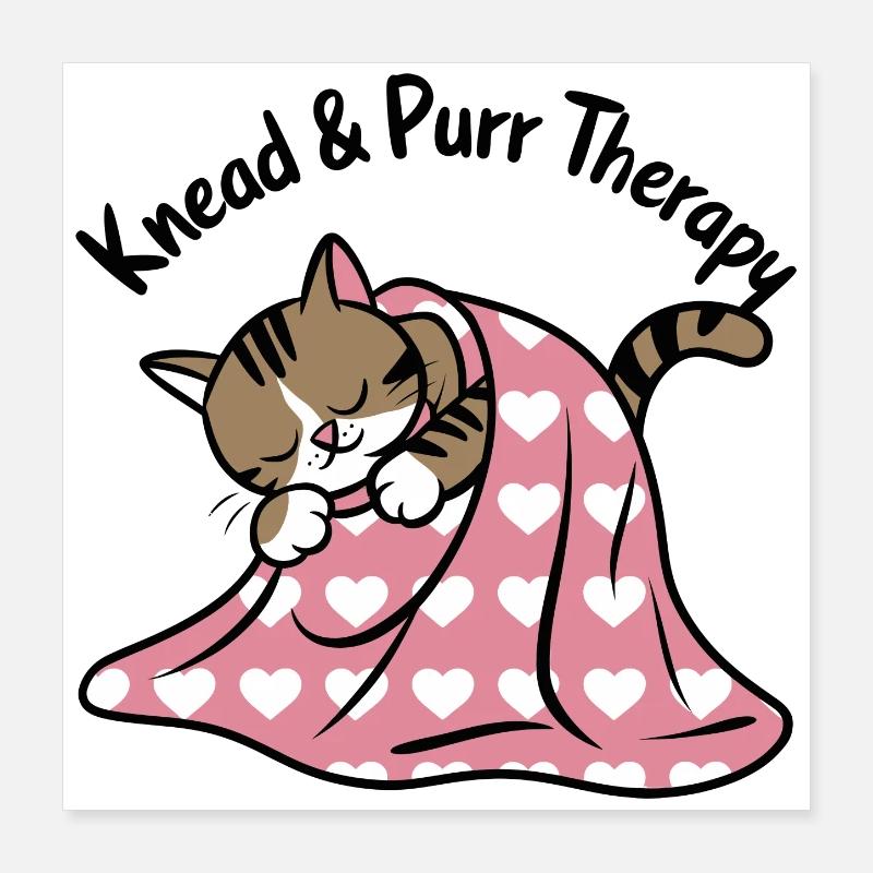 Schnurrendes Nickerchen Unter Herz Decke Poster 40x40 cm