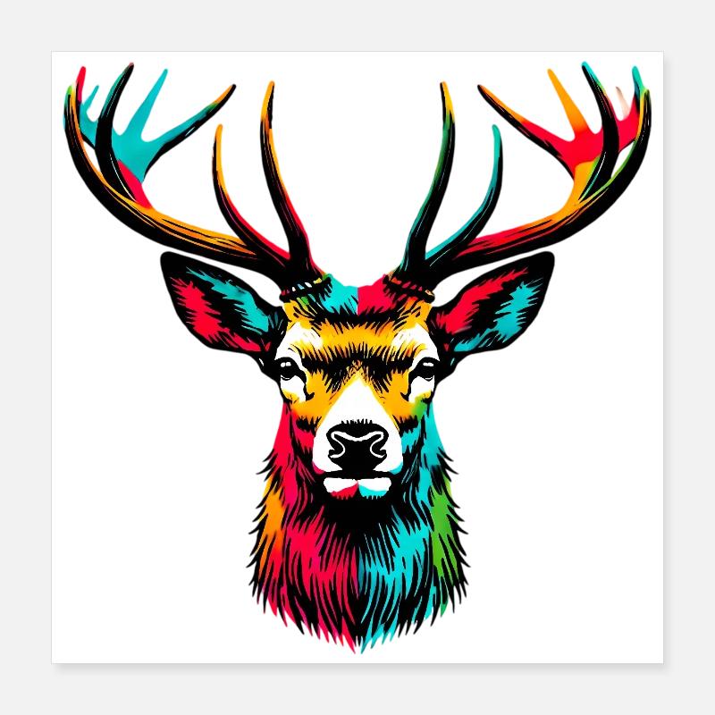Hirsch Poster 40x40 cm