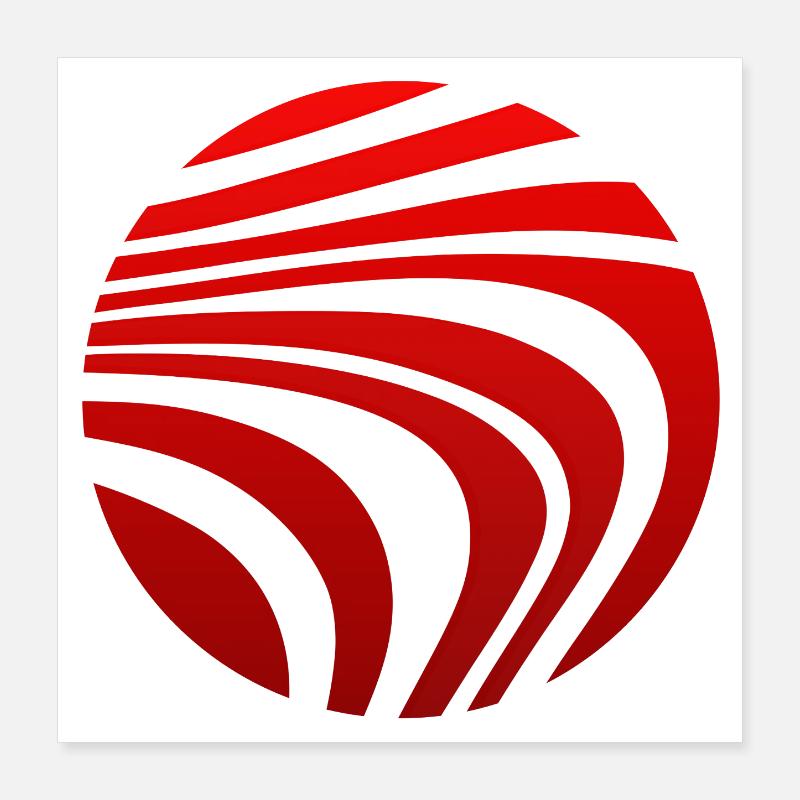 Motif Psychédélique Rouge Dégradé Poster 40 x 40 cm