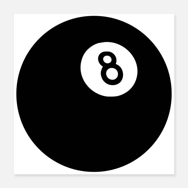 Huit noir Poster 40 x 40 cm