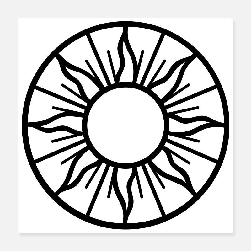 Mittsommer Sonne - Symbol der Sommersonne Poster 40x40 cm
