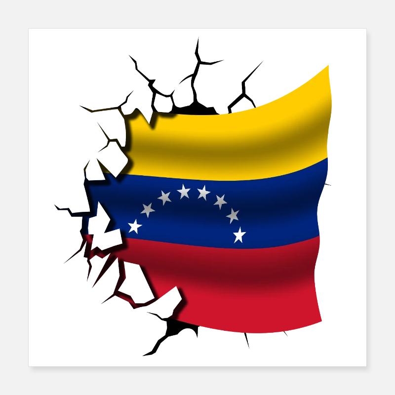 Drapeau du Venezuela - Venezuela - Drapeau cassé Poster 40 x 40 cm