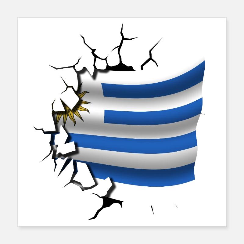 Drapeau de l’Uruguay - Uruguay - Drapeau Broken Design Poster 40 x 40 cm