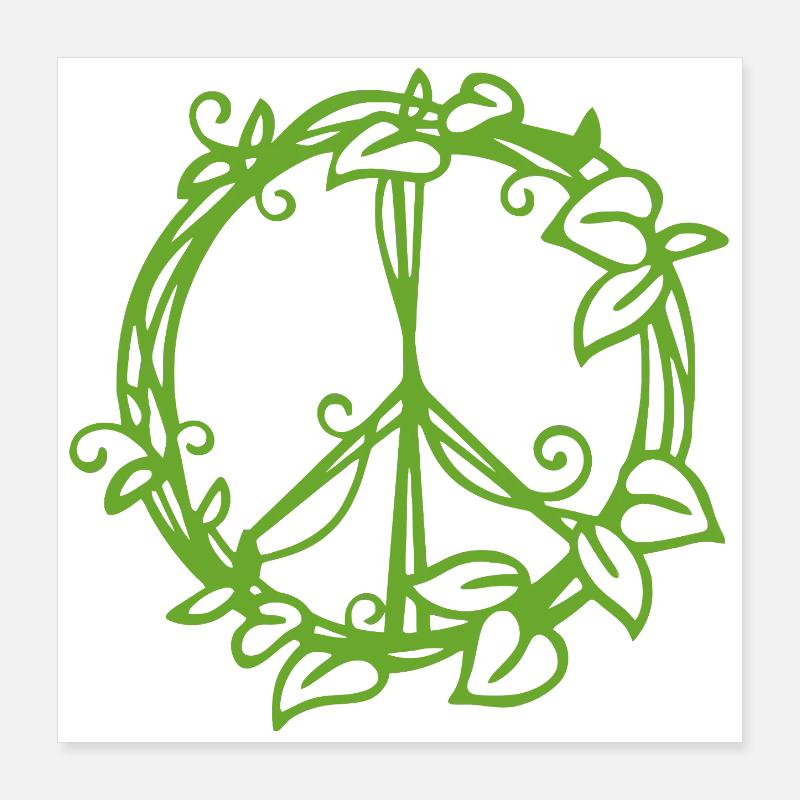 Conception de symbole de paix inspirée de la nature Poster 40 x 40 cm