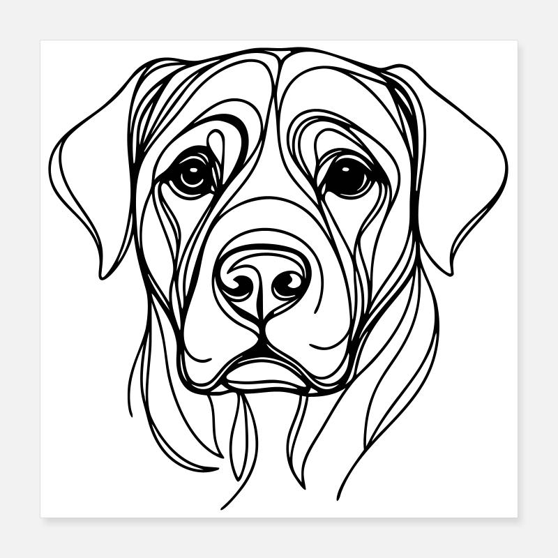 Dog_line_art_1 Poster 40 x 40 cm