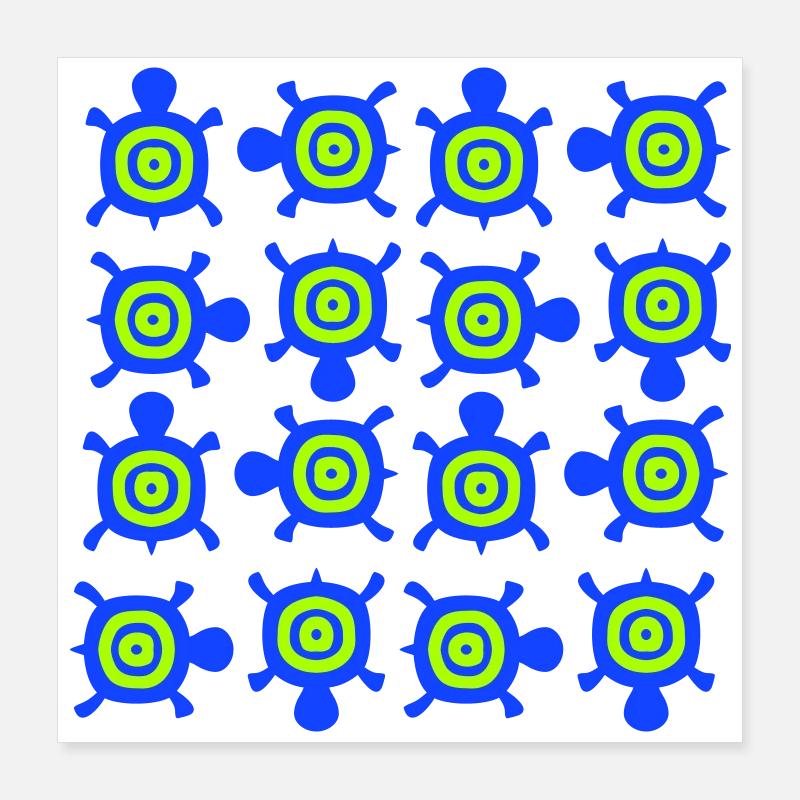 Turtles Pattern Many Decorative Circles Logo Poster 16" x 16" (40x40 cm)