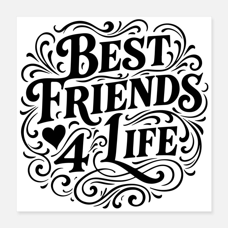 Meilleurs amis Amitié Poster 40 x 40 cm
