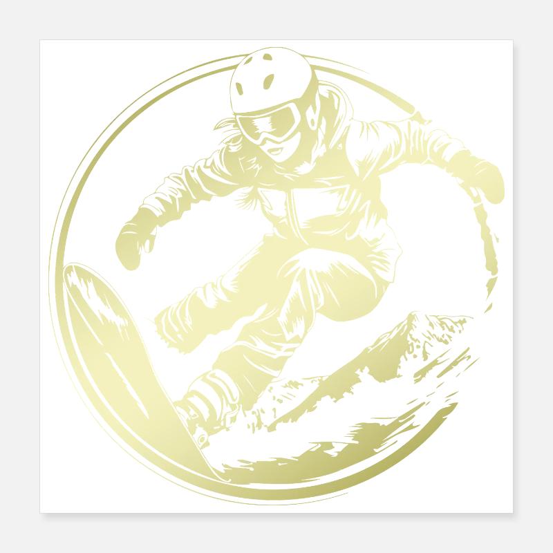 Snowboarder Silhouette Poster 40 x 40 cm