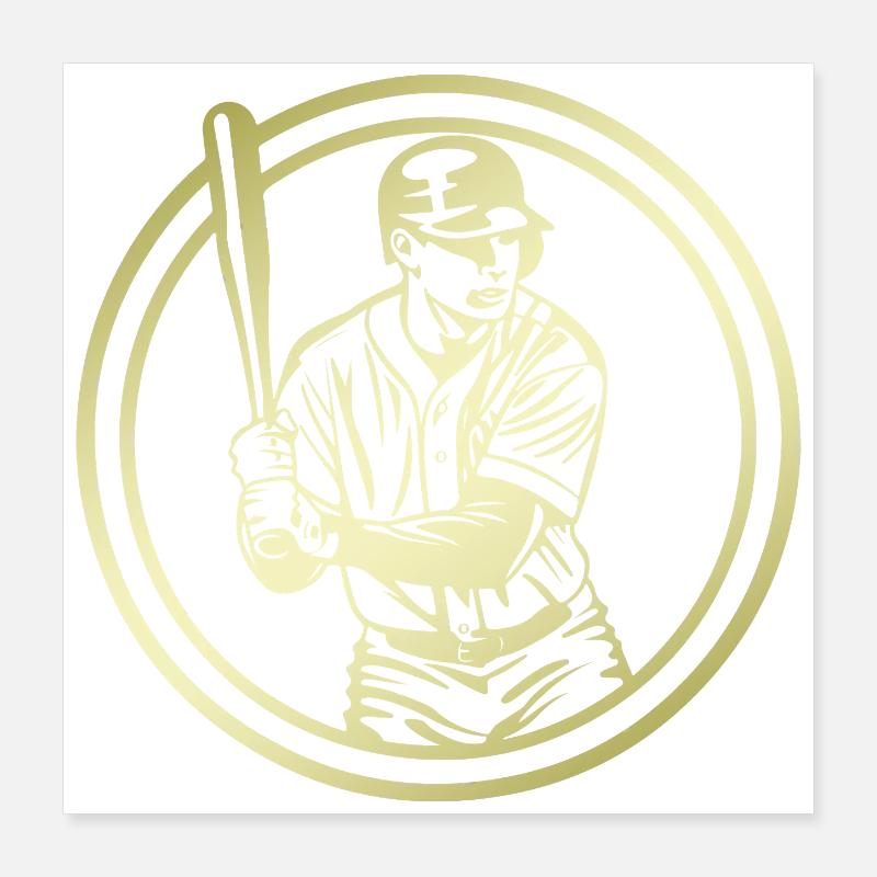 Baseball Silhouette Poster 40 x 40 cm