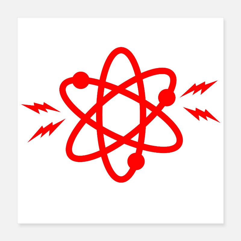 Because Science Atom Red Poster 16" x 16" (40x40 cm)