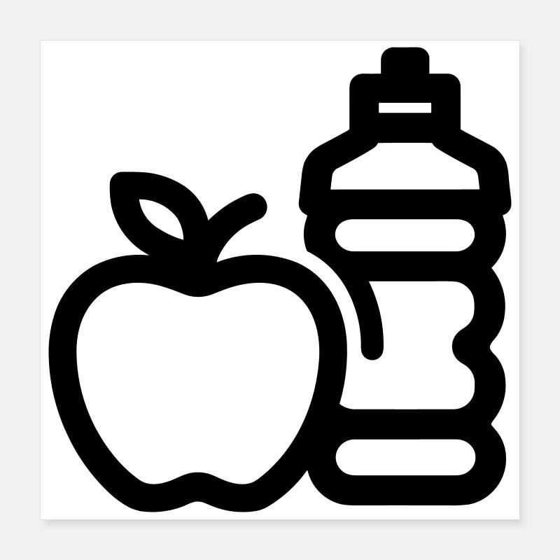 Gesunder Lebensstil Poster 40x40 cm