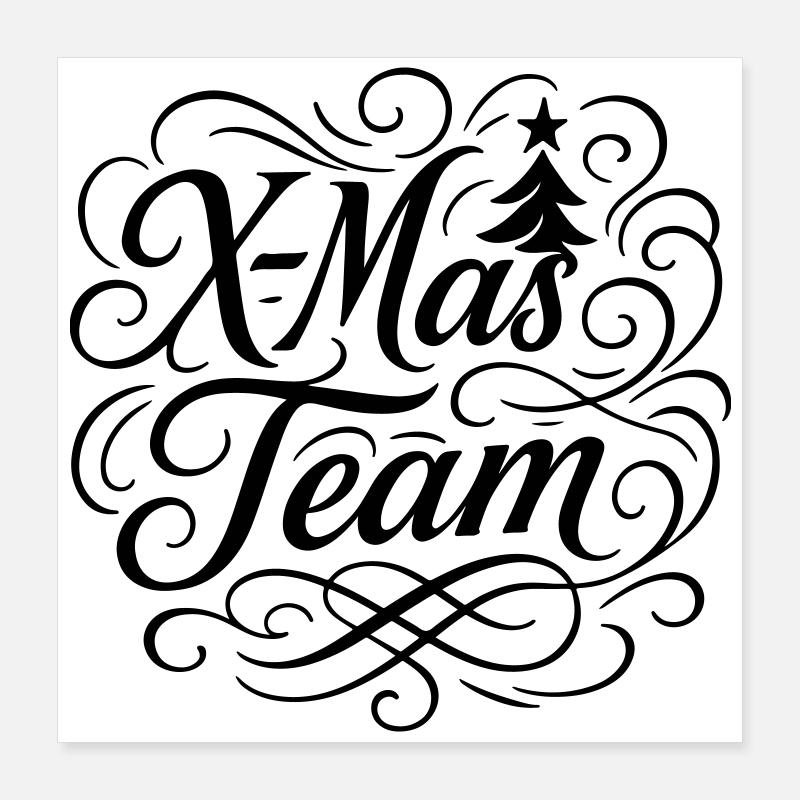 Équipe de Noël Poster 40 x 40 cm