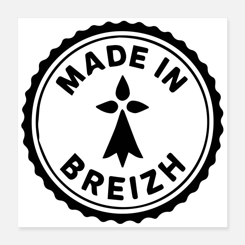 Made in Breizh - Logo avec l'hermine bretonne Poster 40 x 40 cm