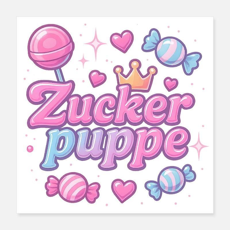 Poupée de sucre / Y2K Surnom Déclaration Design Poster 40 x 40 cm