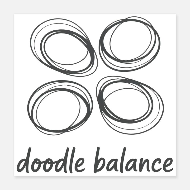 Dessin au trait abstrait Poster 40 x 40 cm