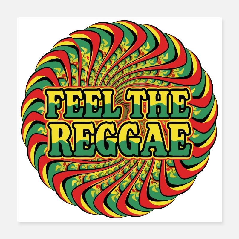 Feel the Reggae Psychedelic Circle Poster 16" x 16" (40x40 cm)