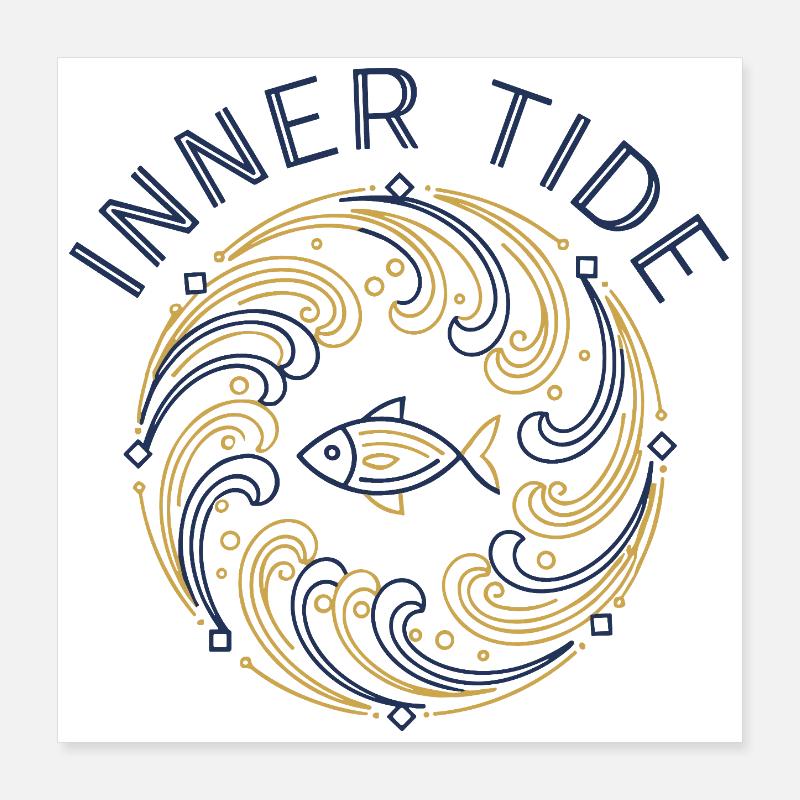 Rivière à marée intérieure Poster 40 x 40 cm