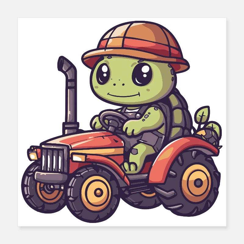 Éleveur de tracteurs tortues Poster 40 x 40 cm