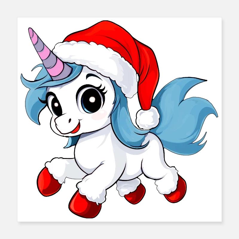 Unicorns Christmas Poster 16" x 16" (40x40 cm)