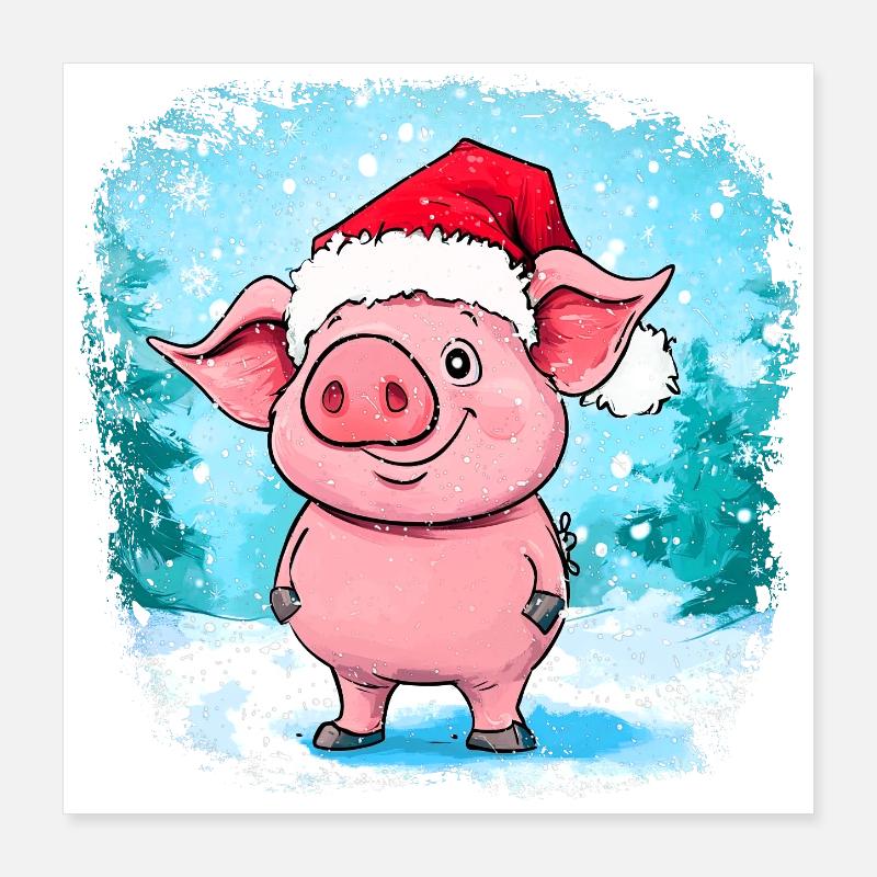 Piggy Christmas Poster 16" x 16" (40x40 cm)