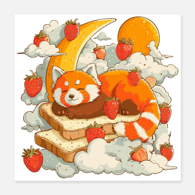 Moon Breakfast Fox Poster 16" x 16" (40x40 cm)