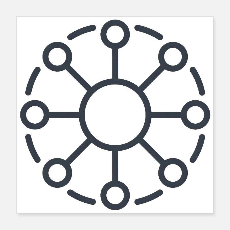 Central Network Core Pattern Poster 16" x 16" (40x40 cm)