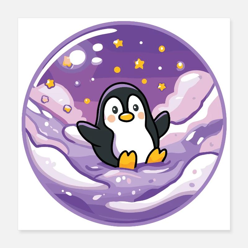 Le Pingouin dans l’Univers de Glace Poster 40 x 40 cm