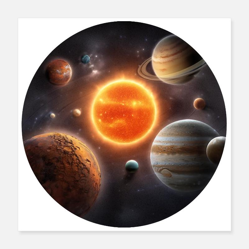 Astronomie Orbite des planètes du système solaire spatial Poster 40 x 40 cm