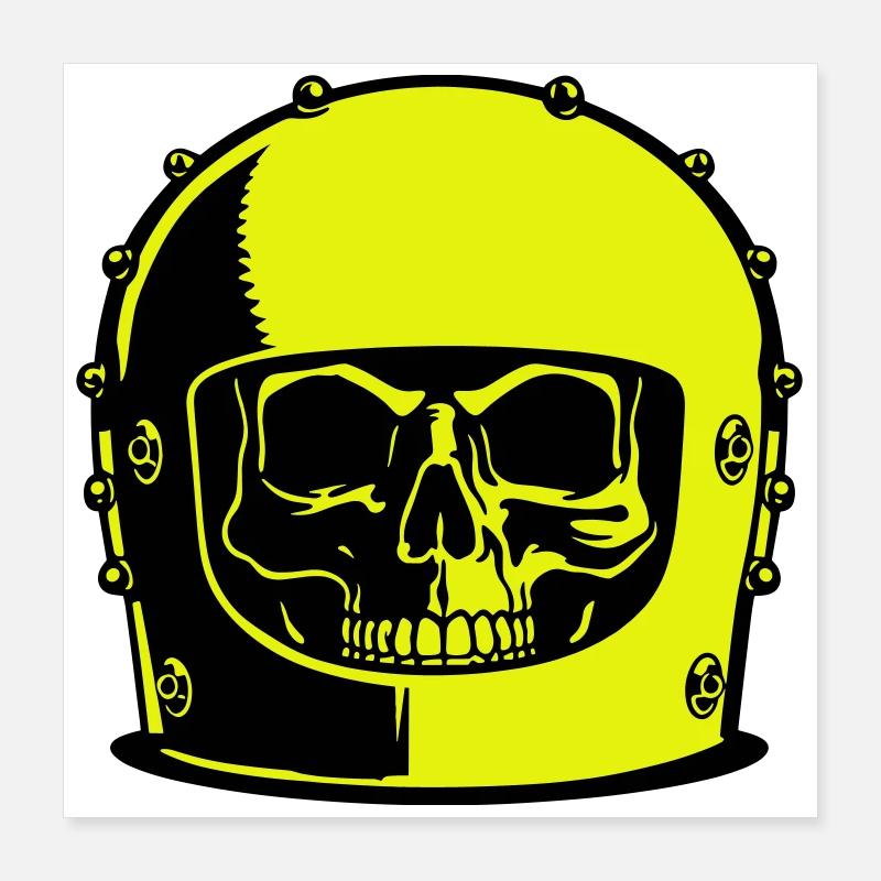 Popart casque de crâne Poster 40 x 40 cm