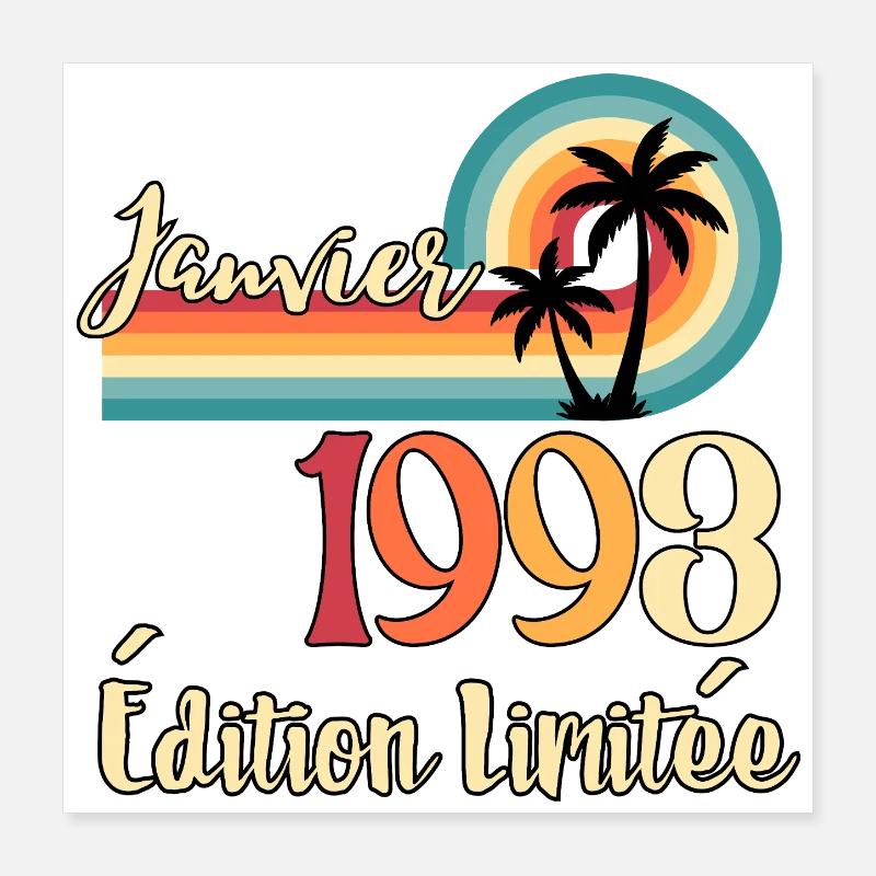Januar 1993 – Retro Limited Edition Poster 40x40 cm