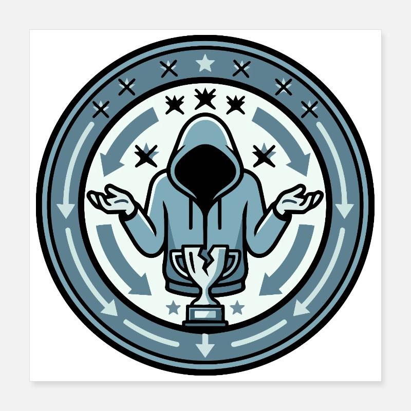 Emblème perdant Logo Looser Gaming Poster 40 x 40 cm