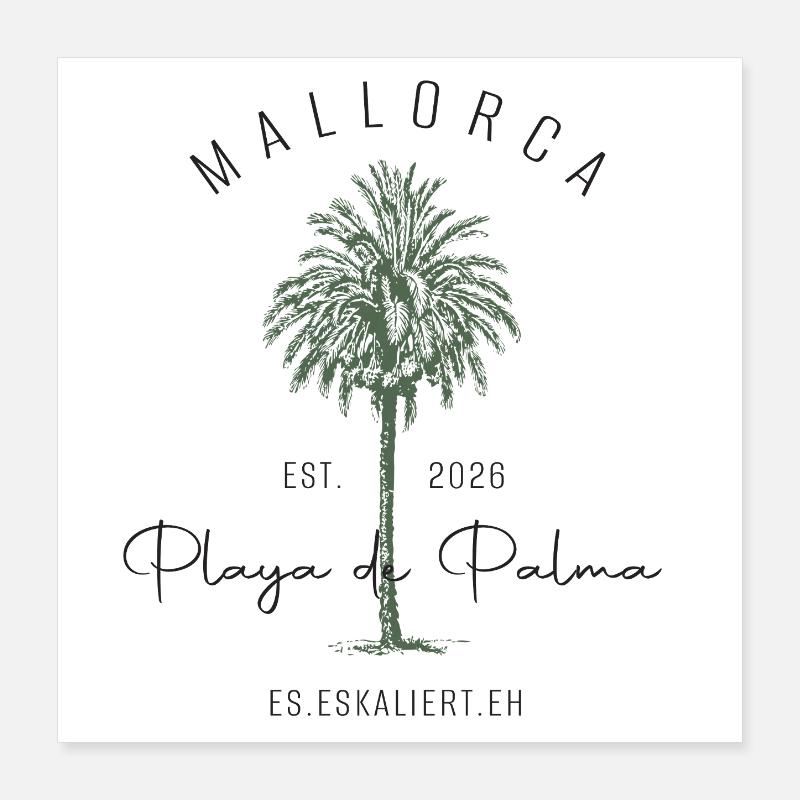Mallorca palm tree logo est. 2026 Poster 16" x 16" (40x40 cm)