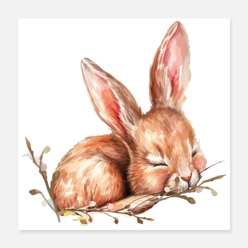 Petit lapin de Pâques Poster 40 x 40 cm