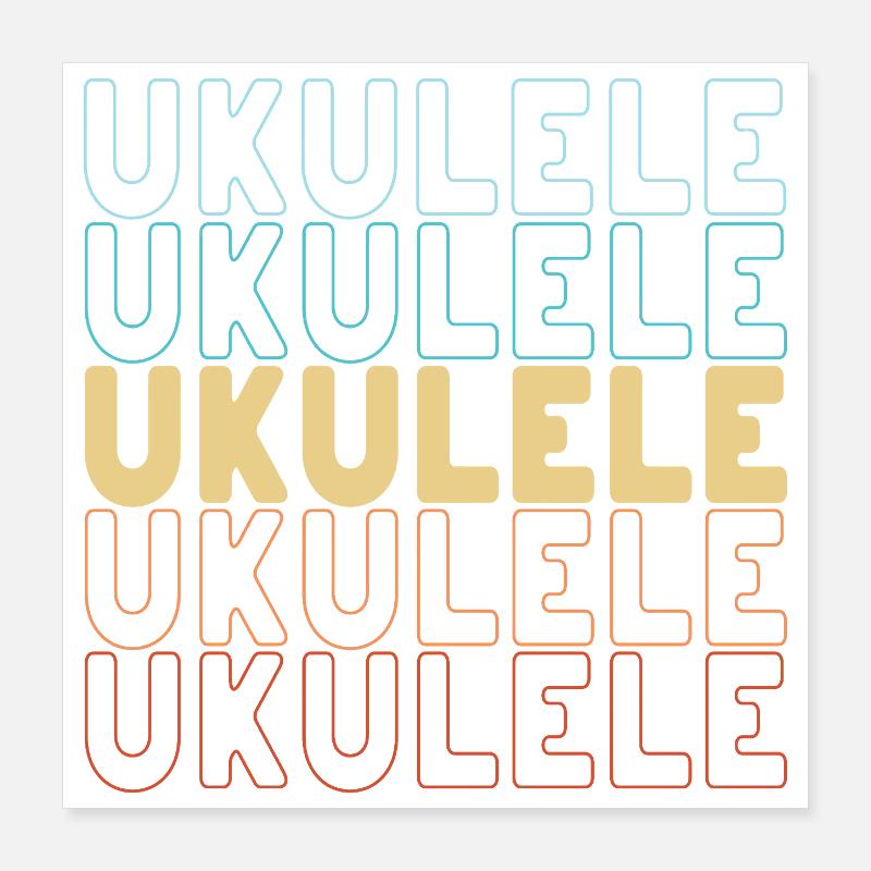 Typographie du ukulélé Poster 40 x 40 cm