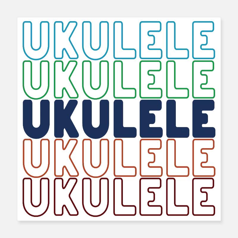 Typographie du ukulélé Poster 40 x 40 cm