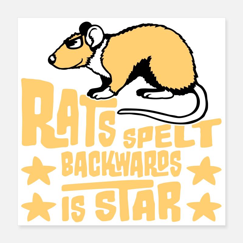 Rats Orthographié à l’envers est Star Lustiger Ratte Spruch Poster 40 x 40 cm