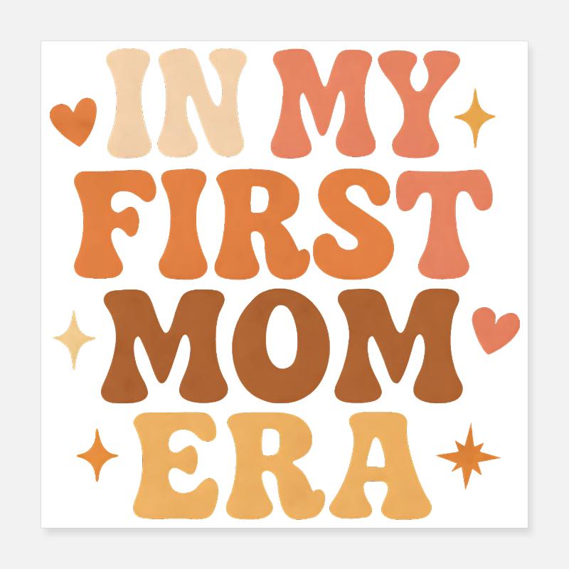 Erster Muttertag Mama Geschenkidee Familie Groovy Poster 40x40 cm
