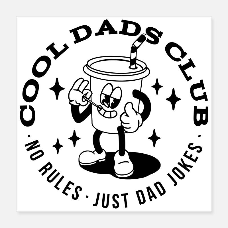 Club des papas cool Poster 40 x 40 cm