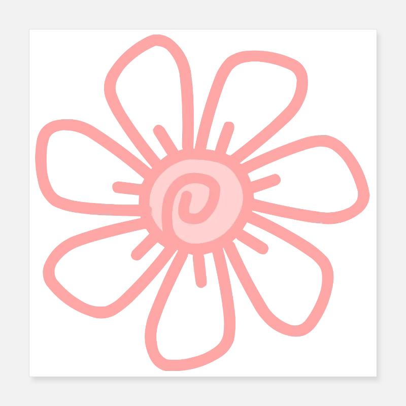 Pink Flower Pattern Poster 16" x 16" (40x40 cm)