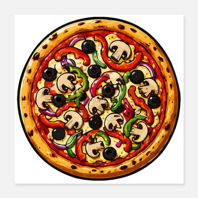 Pizza Pop Art: Colorful toppings Poster 16" x 16" (40x40 cm)