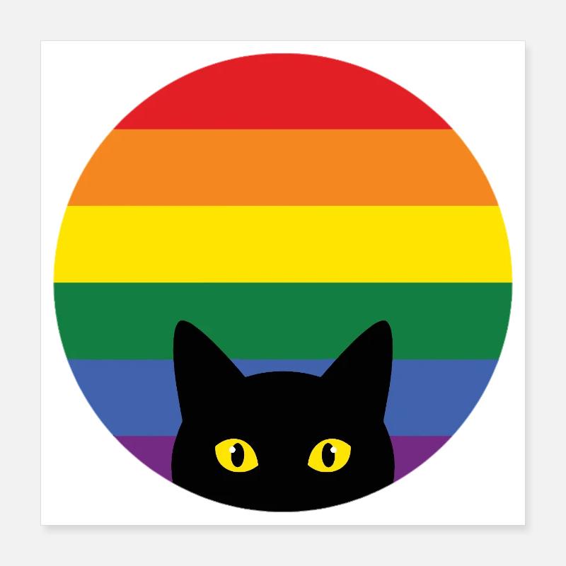 Mois de la fierté LGBT - Chat qui regarde Poster 40 x 40 cm