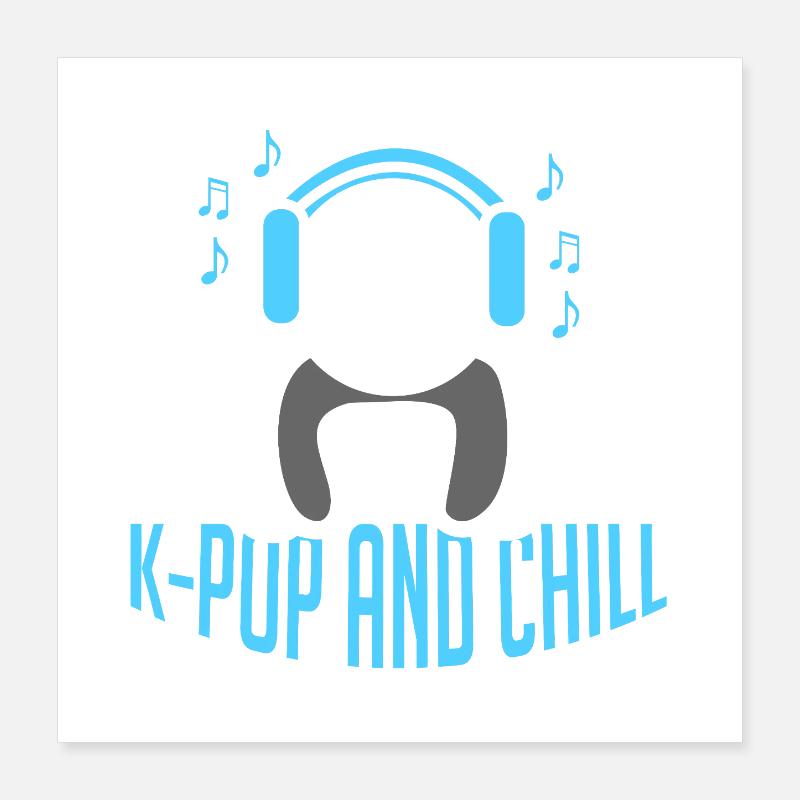 K-Pop et Chill Panda Bubble Tea Kawaii Poster 40 x 40 cm